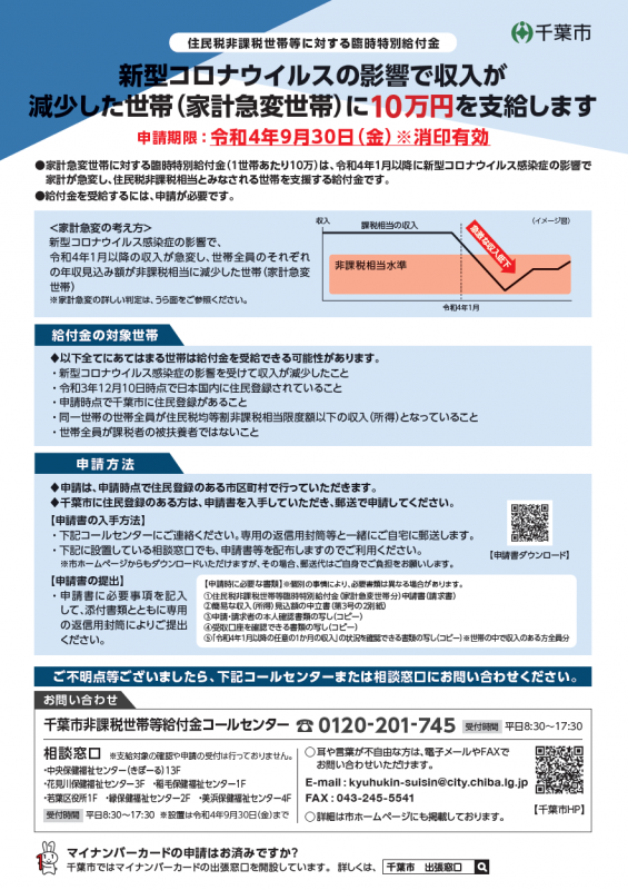 家計急変ちらし（表面）
