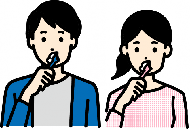 歯を磨く人