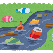 川に流れるごみ