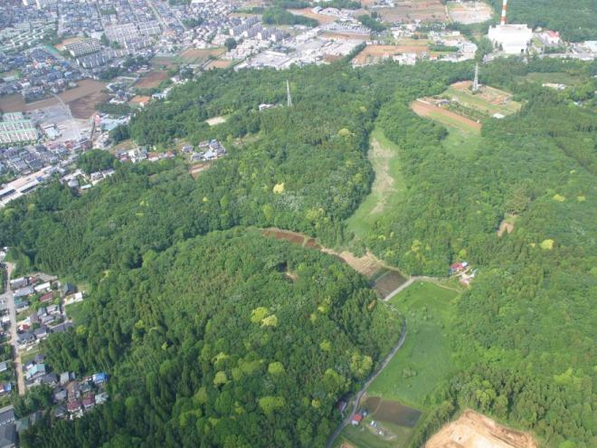 大草谷津田いきものの里の航空写真