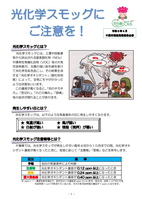 光化学スモッグにご注意を