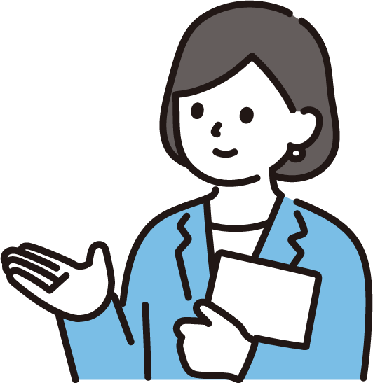 説明する女性