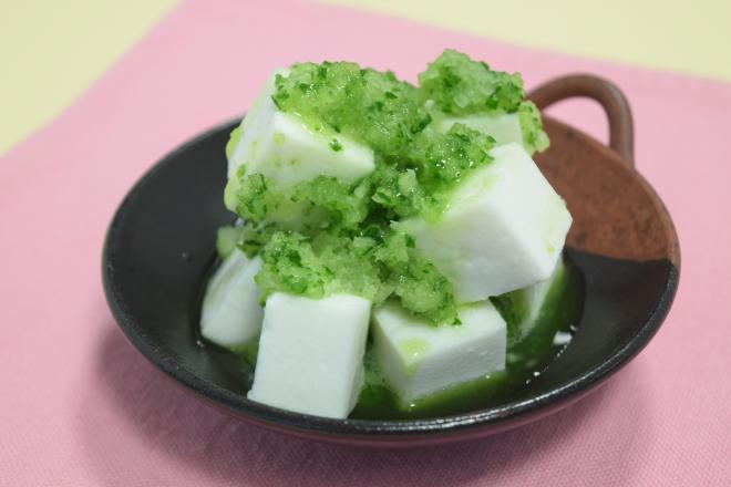 はんぺんのみどり酢がけ