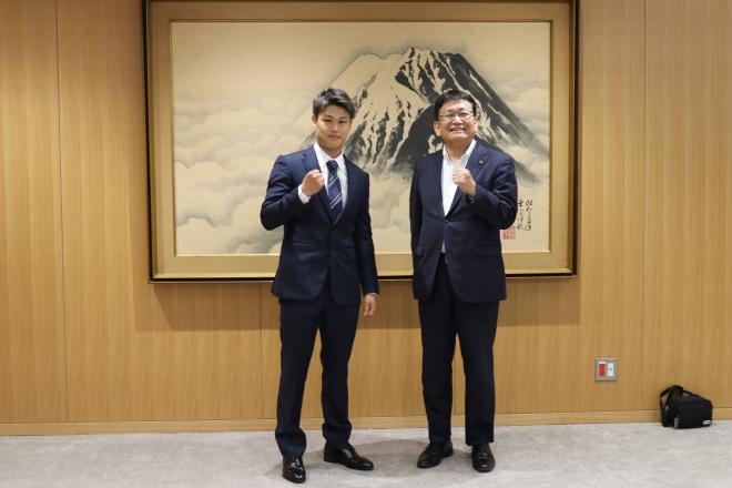 令和5年堤駿斗選手表敬訪問