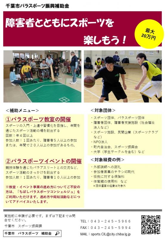 パラスポーツ振興補助金チラシ
