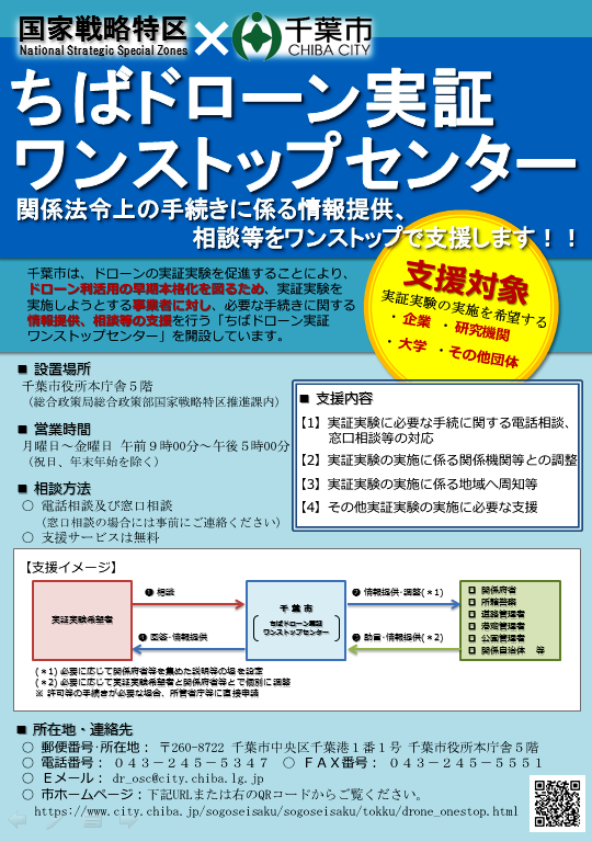 ちばドローン実証ワンストップセンター概要（チラシ）