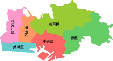 千葉市6区の地図