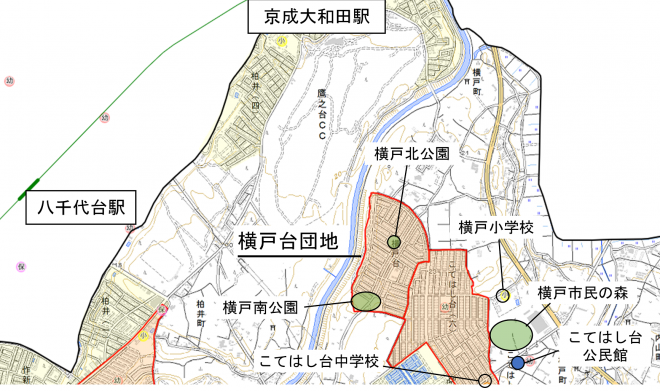 横戸台地図